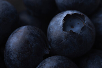 blueberries on a wooden background close up macro