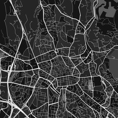 Aix-en-Provence, France dark vector art map