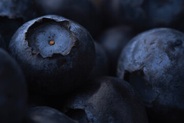blueberries on a wooden background close up macro