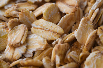 Oatmeal in close up macro