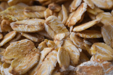Oatmeal in close up macro