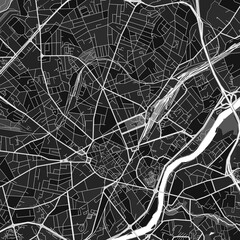 Limoges, France dark vector art map