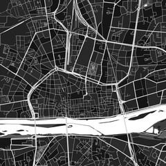 Orleans, France dark vector art map