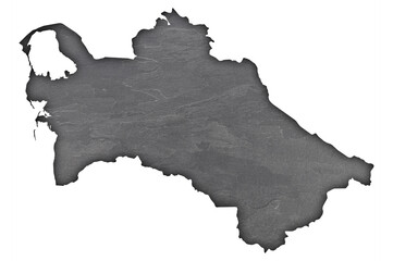 Karte von Turkmenistan auf dunklem Schiefer