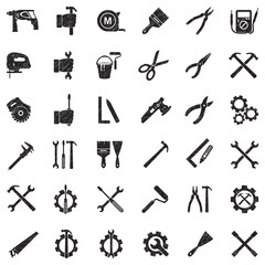 Repairman Icons. Black Scribble Design. Vector Illustration.