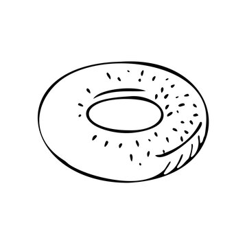 recommend clip art: Fresh bagel with seeds
