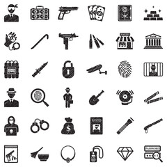 Obraz premium Robbery Icons. Black Scribble Design. Vector Illustration.