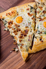 Flatbread pizza with meatballs, marinara sauce, Parmesan cheese and fresh Italian parsley. Classic American or Italian restaurant favorite. Homemade pizza dough with sauces, meats and cheeses.