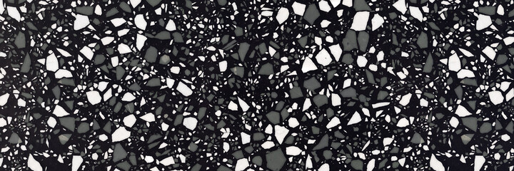 Backgrounds and textures. Black Terrazzo texture background in Venetian style.