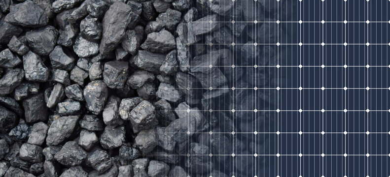 solar panel vs coal energy, green energy dirty coal, transition of energy, new energy revolution