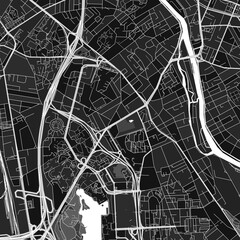 Creteil, France dark vector art map
