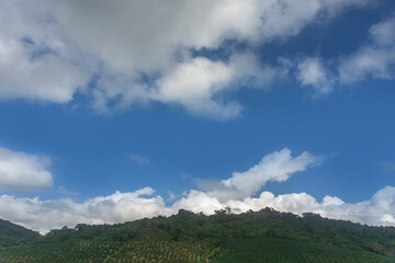 Outdoor blue sky white clouds and rural scenery
