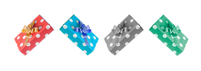 the photo shows a gift. gift box on a white background. valentine's day concept	