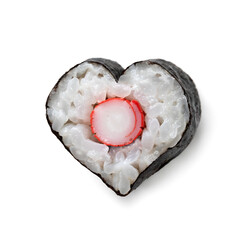 Single heart shaped sushi with crabstick © Picture Partners