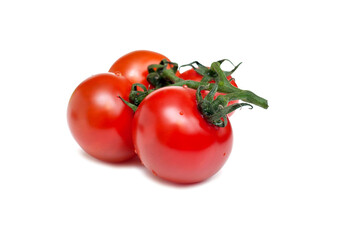 Bunch of ripe tomatoes  on white background 