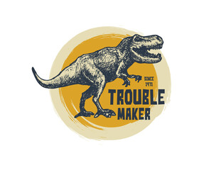 Vintage typography t-shirt graphics with trex face, vector illustration. © RLRRLRLL