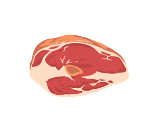 Piece of raw sliced meat steak fresh meat for bbq vector illustration on white background