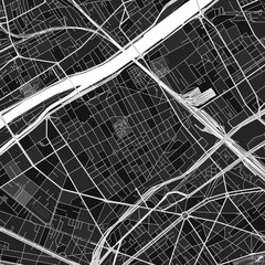Levallois-Perret, France dark vector art map