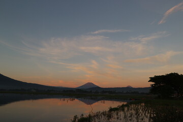 view of mountain at dawn