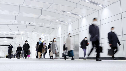 Crowd of people walking on the street in Tokyo, JAPAN 