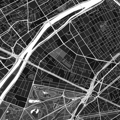 Neuilly-sur-Seine, France dark vector art map
