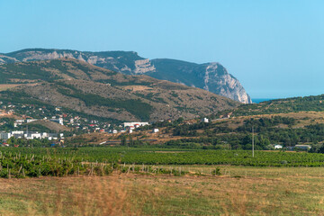 Summer landscape with mountains and plain in Crimea