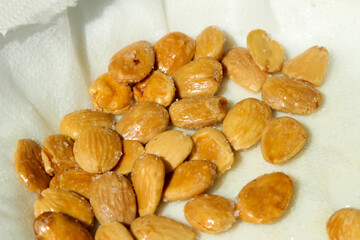 Typical Spanish Tapa of Fried Almonds with salt
