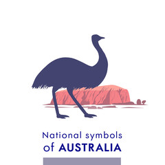 Vector illustration symbol of Australia Ostrich Emu.