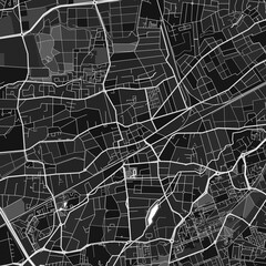 Pessac, France dark vector art map