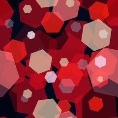 Seamless abstract geometric EPS 10 vector pattern. Background with repeating red, beige and white polygons (hexagons)