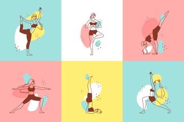 Woman Yoga Design Concept