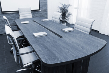 conference table with screen in the office