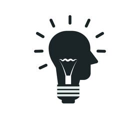 Creative thinking and idea concept on white background.
