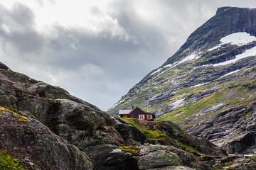 house in mountains of norway