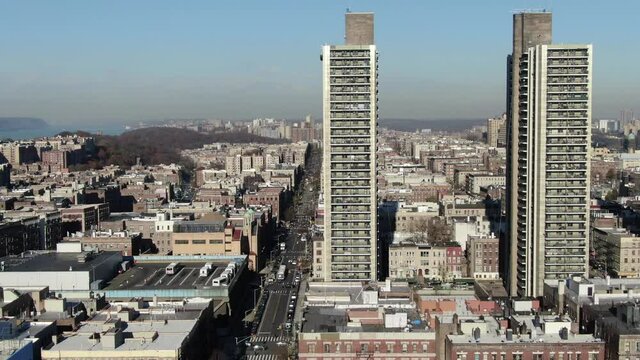 New York, NY, USA - February 15, 2020 : Washington Heights in Upper Manhattan, New York City. 