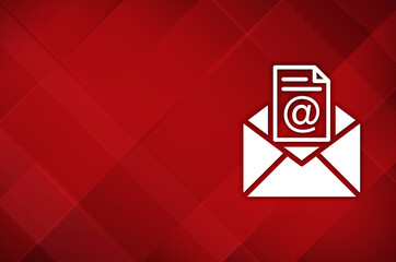 Newsletter email icon modern layout design abstract red background illustration