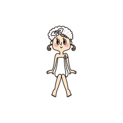 サウナを楽しむ小さい女の子