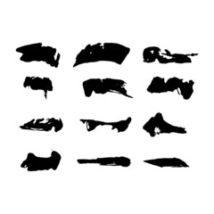 a collection of black ink strokes. scratch material for drawing vector lines.