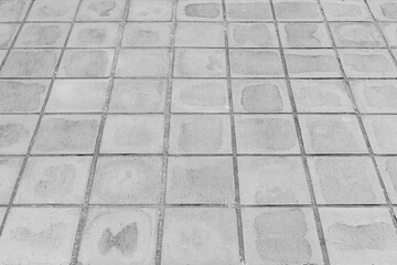 White cement tiles outside the building pattern and seamless background