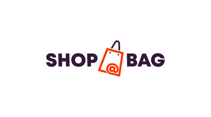 Shopping Bag Logo Template Vector. Online Shop Logo Concept.