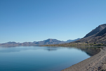 seascape, bahia concepcion by the sea of cortes, desert and sea in the state of Baja California Sur.  MEXICO