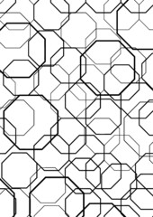 Obraz na płótnie Canvas Abstract geometric hexagon pattern. Creative squared minimalist black and white textures. BW background trendy minimalistic vector illustration