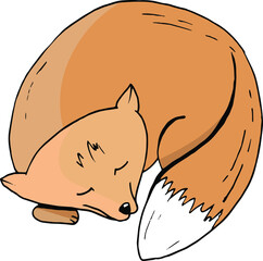 Cute animal isolated on white background. Funny fox for your design