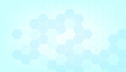 Abstract blue color of healthy and medical background. Technology and science with hexagonal shape background.