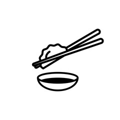 Dumpling or Gyoza with Shoyu icon.