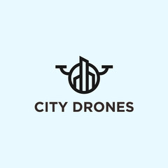abstract drone logo. city icon