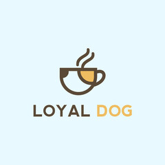 abstract dog logo. cup icon