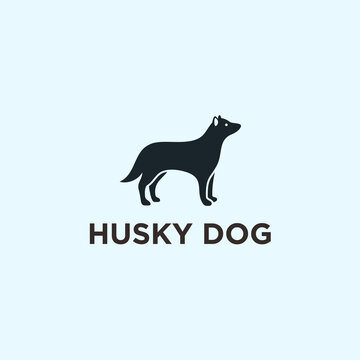 abstract dog logo. husky dog icon