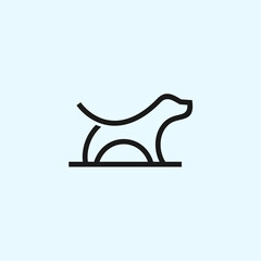 abstract dog logo. husky dog icon