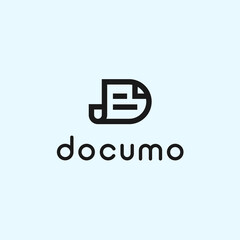 Fototapeta premium abstract d logo. document icon